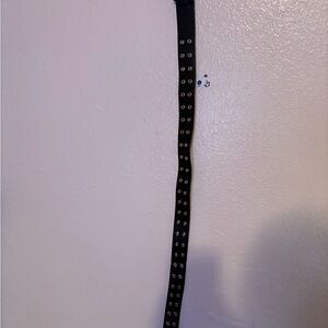Brandy Melville Black Belt with Silver Eyelets
